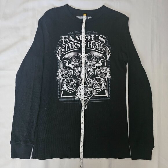 Famous Stars And Straps Men's Streetwear Black Long Sleeve Shirt Size Medium - Picture 9 of 9